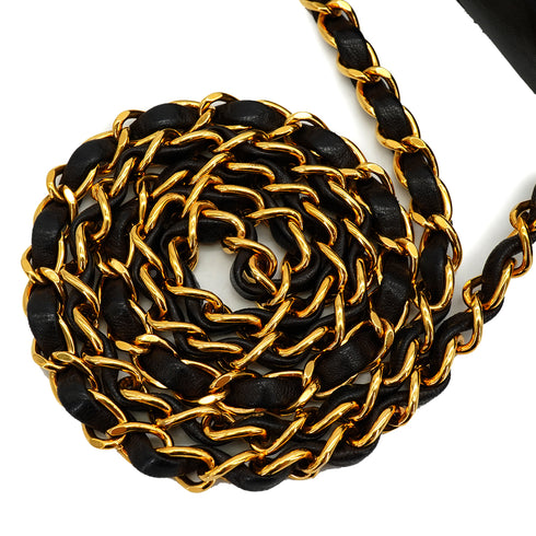 VINTAGE CHANEL DIANA SMALL CHAIN SHOULDER BAG BLACK LAMB SKIN GOLD HARDWARE 90337294