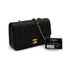 VINTAGE CHANEL DIANA SMALL CHAIN SHOULDER BAG BLACK LAMB SKIN GOLD HARDWARE 90337658