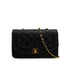 VINTAGE CHANEL DIANA SMALL CHAIN SHOULDER BAG BLACK LAMB SKIN GOLD HARDWARE 90337658