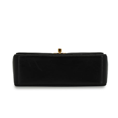 VINTAGE CHANEL DIANA SMALL CHAIN SHOULDER BAG BLACK LAMB SKIN GOLD HARDWARE 90339939