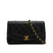VINTAGE CHANEL DIANA SMALL CHAIN SHOULDER BAG BLACK LAMB SKIN GOLD HARDWARE 90340151