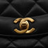 VINTAGE CHANEL DIANA SMALL CHAIN SHOULDER BAG BLACK LAMB SKIN GOLD HARDWARE 90340151