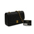 VINTAGE CHANEL DIANA SMALL CHAIN SHOULDER BAG BLACK LAMB SKIN GOLD HARDWARE 90340155