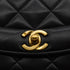 VINTAGE CHANEL DIANA SMALL CHAIN SHOULDER BAG BLACK LAMB SKIN GOLD HARDWARE 90340155