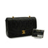 VINTAGE CHANEL DIANA SMALL CHAIN SHOULDER BAG BLACK LAMB SKIN GOLD HARDWARE 90340487