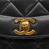 VINTAGE CHANEL DIANA SMALL CHAIN SHOULDER BAG BLACK LAMB SKIN GOLD HARDWARE 90340487
