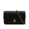 VINTAGE CHANEL DIANA SMALL CHAIN SHOULDER BAG BLACK LAMB SKIN GOLD HARDWARE 90341441