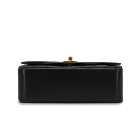 VINTAGE CHANEL DIANA SMALL CHAIN SHOULDER BAG BLACK LAMB SKIN GOLD HARDWARE 90341441