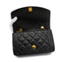 VINTAGE CHANEL DIANA SMALL CHAIN SHOULDER BAG BLACK LAMB SKIN GOLD HARDWARE 90341441
