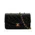 VINTAGE CHANEL DIANA SMALL CHAIN SHOULDER BAG BLACK LAMB SKIN GOLD HARDWARE 90341854