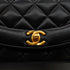 VINTAGE CHANEL DIANA SMALL CHAIN SHOULDER BAG BLACK LAMB SKIN GOLD HARDWARE 90341854