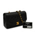VINTAGE CHANEL DIANA SMALL CHAIN SHOULDER BAG BLACK LAMB SKIN GOLD HARDWARE 90341854