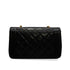 VINTAGE CHANEL DIANA SMALL CHAIN SHOULDER BAG BLACK LAMB SKIN GOLD HARDWARE 90341861