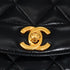 VINTAGE CHANEL DIANA SMALL CHAIN SHOULDER BAG BLACK LAMB SKIN GOLD HARDWARE 90341861