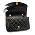 VINTAGE CHANEL DIANA SMALL CHAIN SHOULDER BAG BLACK LAMB SKIN GOLD HARDWARE 90341861