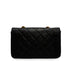 VINTAGE CHANEL DIANA SMALL CHAIN SHOULDER BAG BLACK LAMB SKIN GOLD HARDWARE 90341868
