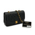 VINTAGE CHANEL DIANA SMALL CHAIN SHOULDER BAG BLACK LAMB SKIN GOLD HARDWARE 90342578