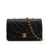 VINTAGE CHANEL DIANA SMALL CHAIN SHOULDER BAG BLACK LAMB SKIN GOLD HARDWARE 90342578