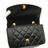 VINTAGE CHANEL DIANA SMALL CHAIN SHOULDER BAG BLACK LAMB SKIN GOLD HARDWARE 90342587