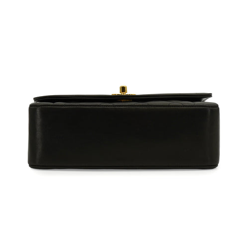 VINTAGE CHANEL DIANA SMALL CHAIN SHOULDER BAG BLACK LAMB SKIN GOLD HARDWARE 90343332