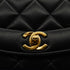 VINTAGE CHANEL DIANA SMALL CHAIN SHOULDER BAG BLACK LAMB SKIN GOLD HARDWARE 90343332