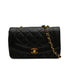 VINTAGE CHANEL DIANA SMALL CHAIN SHOULDER BAG BLACK LAMB SKIN GOLD HARDWARE 90343927