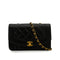 VINTAGE CHANEL DIANA SMALL CHAIN SHOULDER BAG BLACK LAMB SKIN GOLD HARDWARE 90344090