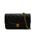 VINTAGE CHANEL DIANA SMALL CHAIN SHOULDER BAG BLACK LAMB SKIN GOLD HARDWARE 90348013