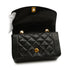 VINTAGE CHANEL DIANA SMALL CHAIN SHOULDER BAG BLACK LAMB SKIN GOLD HARDWARE 90348013