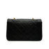 VINTAGE CHANEL DIANA SMALL CHAIN SHOULDER BAG BLACK LAMB SKIN GOLD HARDWARE 90348993