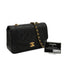 VINTAGE CHANEL DIANA SMALL CHAIN SHOULDER BAG BLACK LAMB SKIN GOLD HARDWARE 90350588