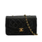 VINTAGE CHANEL DIANA SMALL CHAIN SHOULDER BAG BLACK LAMB SKIN GOLD HARDWARE 90350588