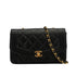 VINTAGE CHANEL DIANA SMALL CHAIN SHOULDER BAG BLACK LAMB SKIN GOLD HARDWARE 90350588