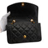 VINTAGE CHANEL DIANA SMALL CHAIN SHOULDER BAG BLACK LAMB SKIN GOLD HARDWARE 90350588
