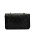 VINTAGE CHANEL DIANA SMALL CHAIN SHOULDER BAG BLACK LAMB SKIN GOLD HARDWARE 90327064
