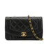 VINTAGE CHANEL DIANA SMALL CHAIN SHOULDER BAG BLACK LAMB SKIN GOLD HARDWARE 90329224