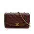 VINTAGE CHANEL DIANA SMALL CHAIN SHOULDER BAG BROWN CAVIAR SKIN GOLD HARDWARE 90315015