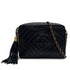 VINTAGE CHANEL DIA STITCH CHAIN SHOULDER BAG BLACK LAMB SKIN FRINGE GOLD HARDWARE 90318523
