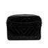 VINTAGE CHANEL DIA STITCH CHAIN SHOULDER BAG BLACK LAMB SKIN FRINGE GOLD HARDWARE 90318523