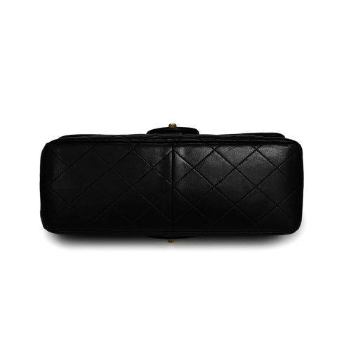 VINTAGE CHANEL DOUBLE FACE CHAIN SHOULDER BAG BLACK LAMB SKIN GOLD HARDWARE 90346678