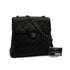 VINTAGE CHANEL DOUBLE FACE CHAIN SHOULDER BAG BLACK LAMB SKIN SILVER HARDWARE 90344095