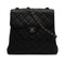 VINTAGE CHANEL DOUBLE FACE CHAIN SHOULDER BAG BLACK LAMB SKIN SILVER HARDWARE 90344095
