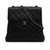 VINTAGE CHANEL DOUBLE FACE CHAIN SHOULDER BAG BLACK LAMB SKIN SILVER HARDWARE 90344095