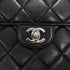VINTAGE CHANEL DOUBLE FACE CHAIN SHOULDER BAG BLACK LAMB SKIN SILVER HARDWARE 90344095