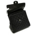 VINTAGE CHANEL DOUBLE FACE CHAIN SHOULDER BAG BLACK LAMB SKIN SILVER HARDWARE 90344095