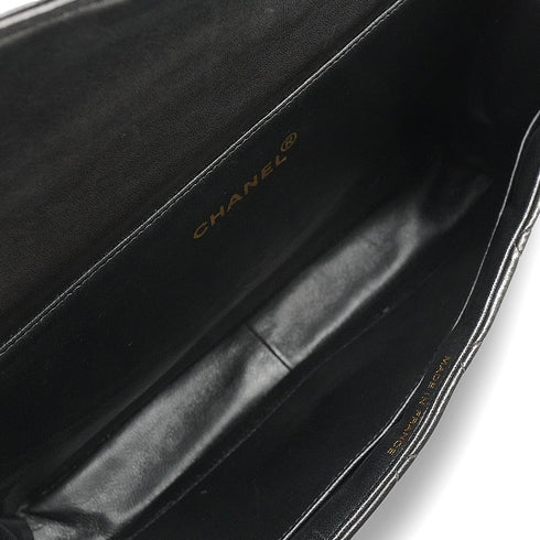 VINTAGE CHANEL DOUBLE FACE HAND BAG BLACK LAMB SKIN GOLD HARDWARE 90344378