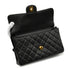 VINTAGE CHANEL DOUBLE FACE HAND BAG BLACK LAMB SKIN GOLD HARDWARE 90344378