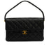 VINTAGE CHANEL DOUBLE FACE HAND BAG BLACK LAMB SKIN GOLD HARDWARE 90344378
