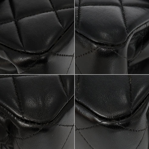 VINTAGE CHANEL DOUBLE FACE HAND BAG BLACK LAMB SKIN GOLD HARDWARE 90344378