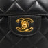VINTAGE CHANEL DOUBLE FACE HAND BAG BLACK LAMB SKIN GOLD HARDWARE 90344378